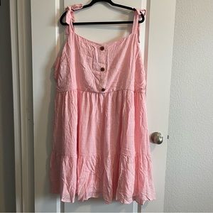 Torrid Pink Mini Textured Woven Button-Front Dress, 5X NWT